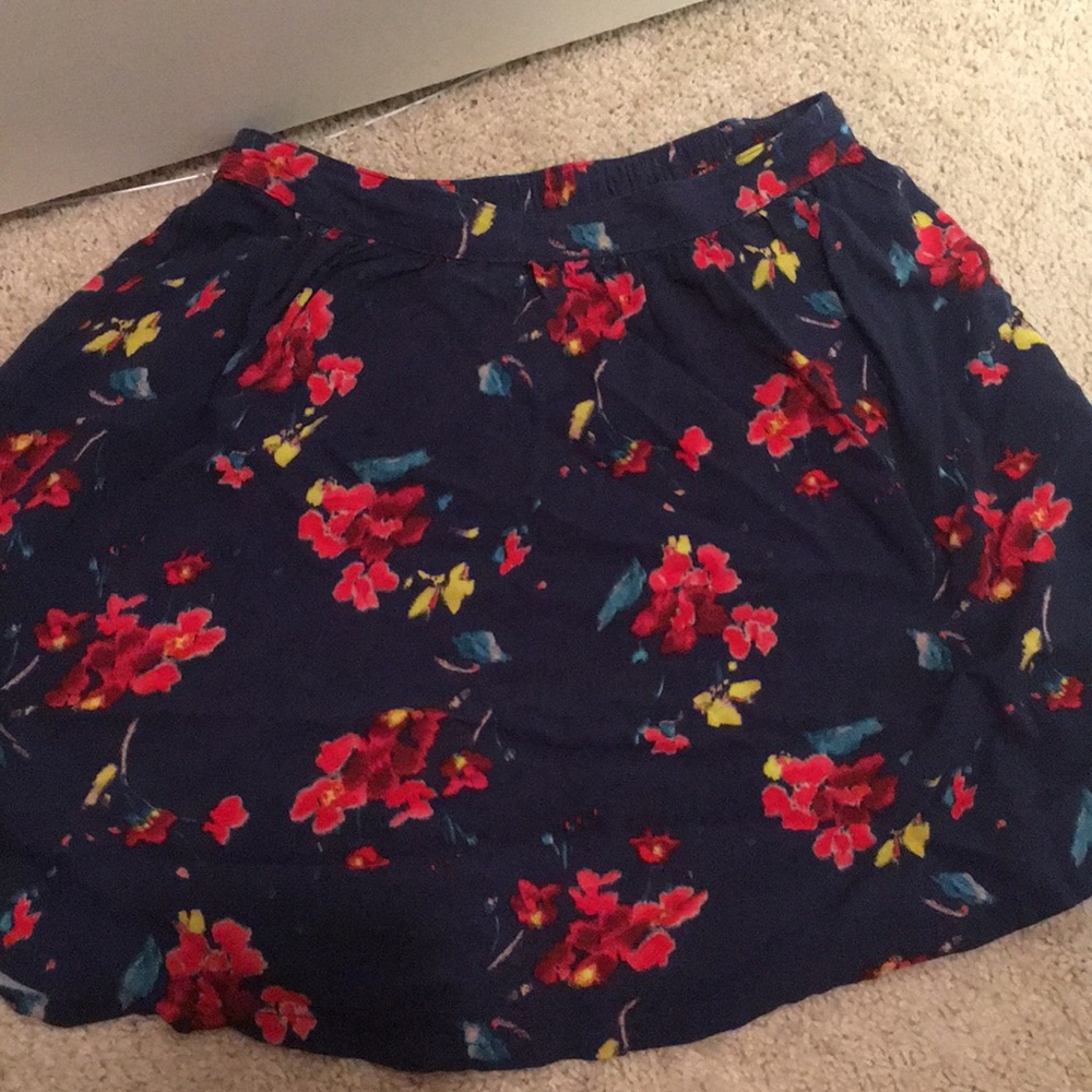 Hollister Navy with Flowers skirt